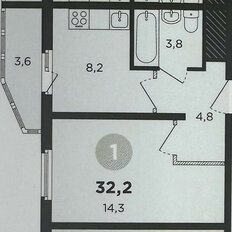 Квартира 33 м², 1-комнатная - изображение 5