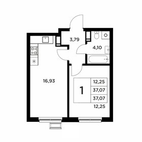 Квартира 37,1 м², 1-комнатная - изображение 1
