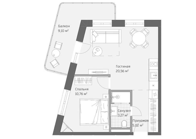 79,3 м², 1-комнатная квартира 17 898 010 ₽ - изображение 26