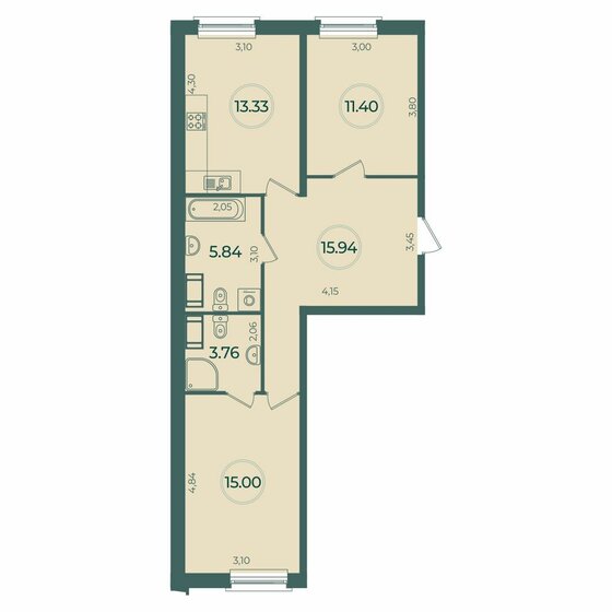 68,6 м², 2-комнатная квартира 28 164 984 ₽ - изображение 15