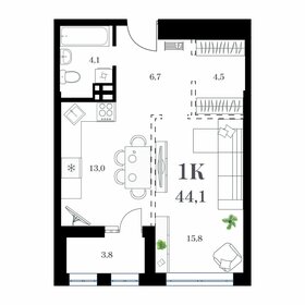 Квартира 46,9 м², 1-комнатная - изображение 1