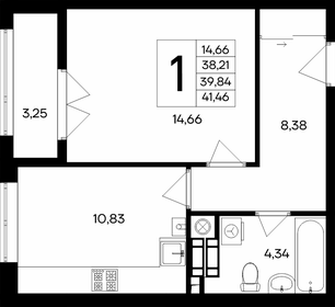 Квартира 41,5 м², 1-комнатная - изображение 1