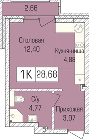 Квартира 28,5 м², 1-комнатная - изображение 1