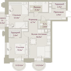 Квартира 66,2 м², 2-комнатная - изображение 2
