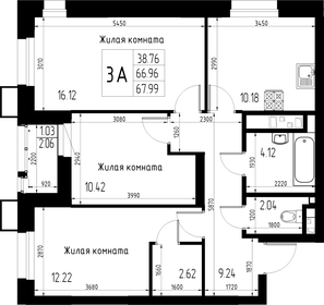 Квартира 68 м², 3-комнатная - изображение 1
