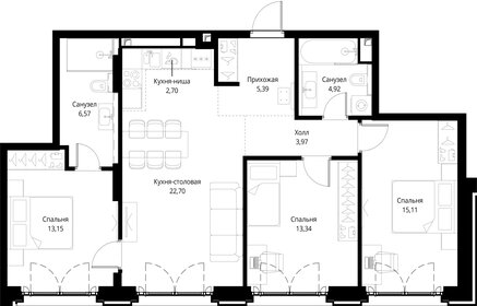 Квартира 87,9 м², 3-комнатная - изображение 2