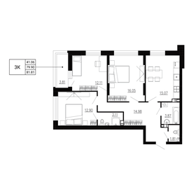 Квартира 81,8 м², 3-комнатная - изображение 1