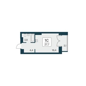 Квартира 27,7 м², студия - изображение 1