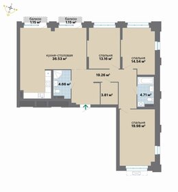 Квартира 119 м², 3-комнатная - изображение 2