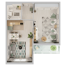 Квартира 61,8 м², 2-комнатная - изображение 2