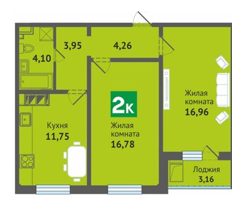 Квартира 61 м², 2-комнатная - изображение 1