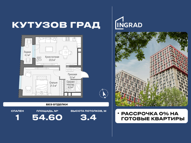 Квартира 54,6 м², 1-комнатная - изображение 1