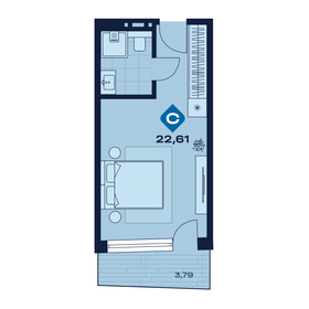 Квартира 23,8 м², 1-комнатные - изображение 1