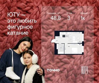 Квартира 48,8 м², 1-комнатная - изображение 1