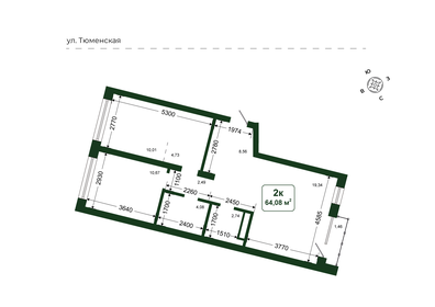 Квартира 64,1 м², 2-комнатная - изображение 2