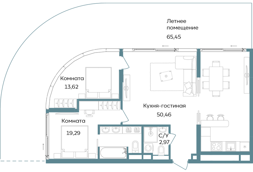 76,6 м², 3-комнатная квартира 4 398 000 ₽ - изображение 37
