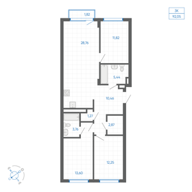 Квартира 90,8 м², 3-комнатная - изображение 1