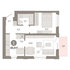 Квартира 49,4 м², 2-комнатная - изображение 2
