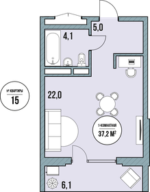 Квартира 37,2 м², студия - изображение 2