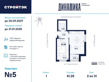 Квартира 41,3 м², 1-комнатная - изображение 1