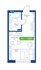 Квартира 27,9 м², 1-комнатная - изображение 1