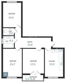 Квартира 85,4 м², 3-комнатная - изображение 1