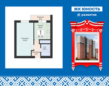 Квартира 36,4 м², 1-комнатная - изображение 1