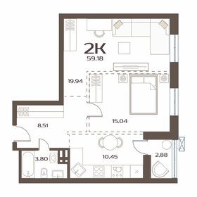 Квартира 59,2 м², 2-комнатная - изображение 1