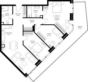 Квартира 121,6 м², 3-комнатная - изображение 2
