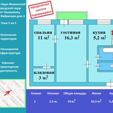 Квартира 45 м², 2-комнатная - изображение 1
