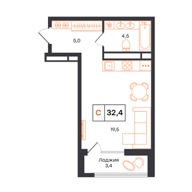 Квартира 32,4 м², студия - изображение 1