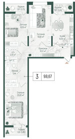 Квартира 104,2 м², 3-комнатная - изображение 1