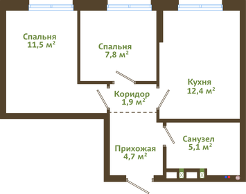 Квартира 43,4 м², 2-комнатная - изображение 2