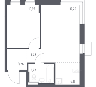 Квартира 40,8 м², 1-комнатная - изображение 1