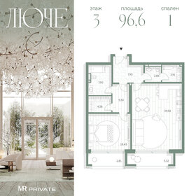 Квартира 96,6 м², 1-комнатная - изображение 1