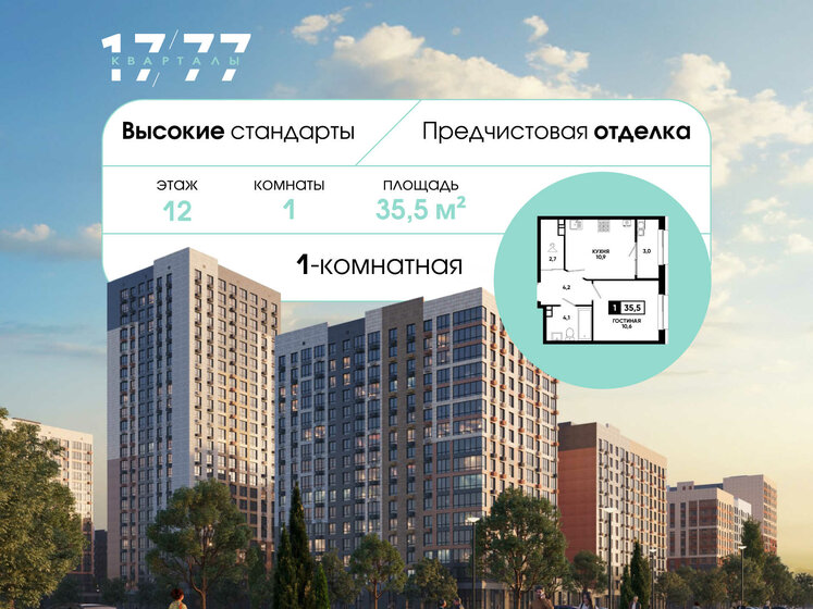 37 м², 1-комнатная квартира 3 650 000 ₽ - изображение 94