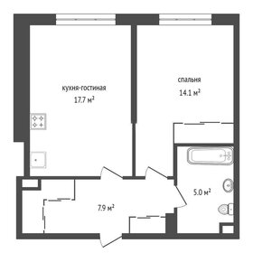 Квартира 44,9 м², 1-комнатная - изображение 1
