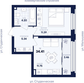 Квартира 34,4 м², 1-комнатная - изображение 2