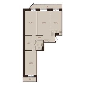 Квартира 91,6 м², 3-комнатная - изображение 1
