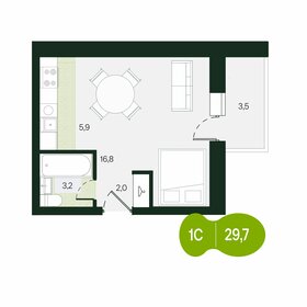 Квартира 32,9 м², студия - изображение 1