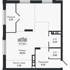 Квартира 67,9 м², студия - изображение 2