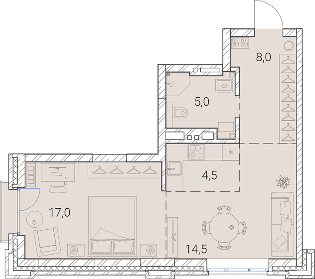 62 м², 2-комнатная квартира 13 300 000 ₽ - изображение 75