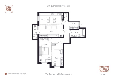 Квартира 95 м², 3-комнатная - изображение 1