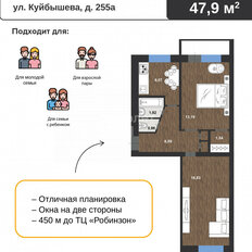 Квартира 47,9 м², 2-комнатная - изображение 2