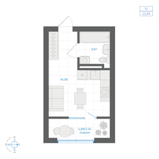 Квартира 20,1 м², студия - изображение 2