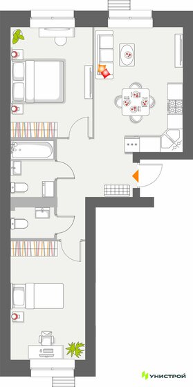 53 м², 2-комнатная квартира 7 200 000 ₽ - изображение 72
