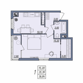 Квартира 36,8 м², 1-комнатная - изображение 1