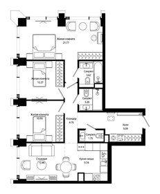 Квартира 85,9 м², 3-комнатная - изображение 2