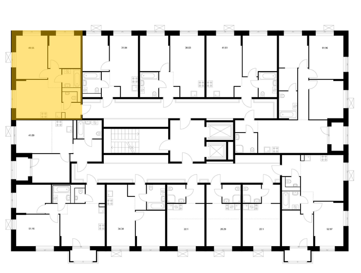 49 м², 2-комнатная квартира 9 500 000 ₽ - изображение 82