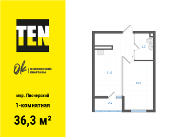 Квартира 36,3 м², 1-комнатная - изображение 1